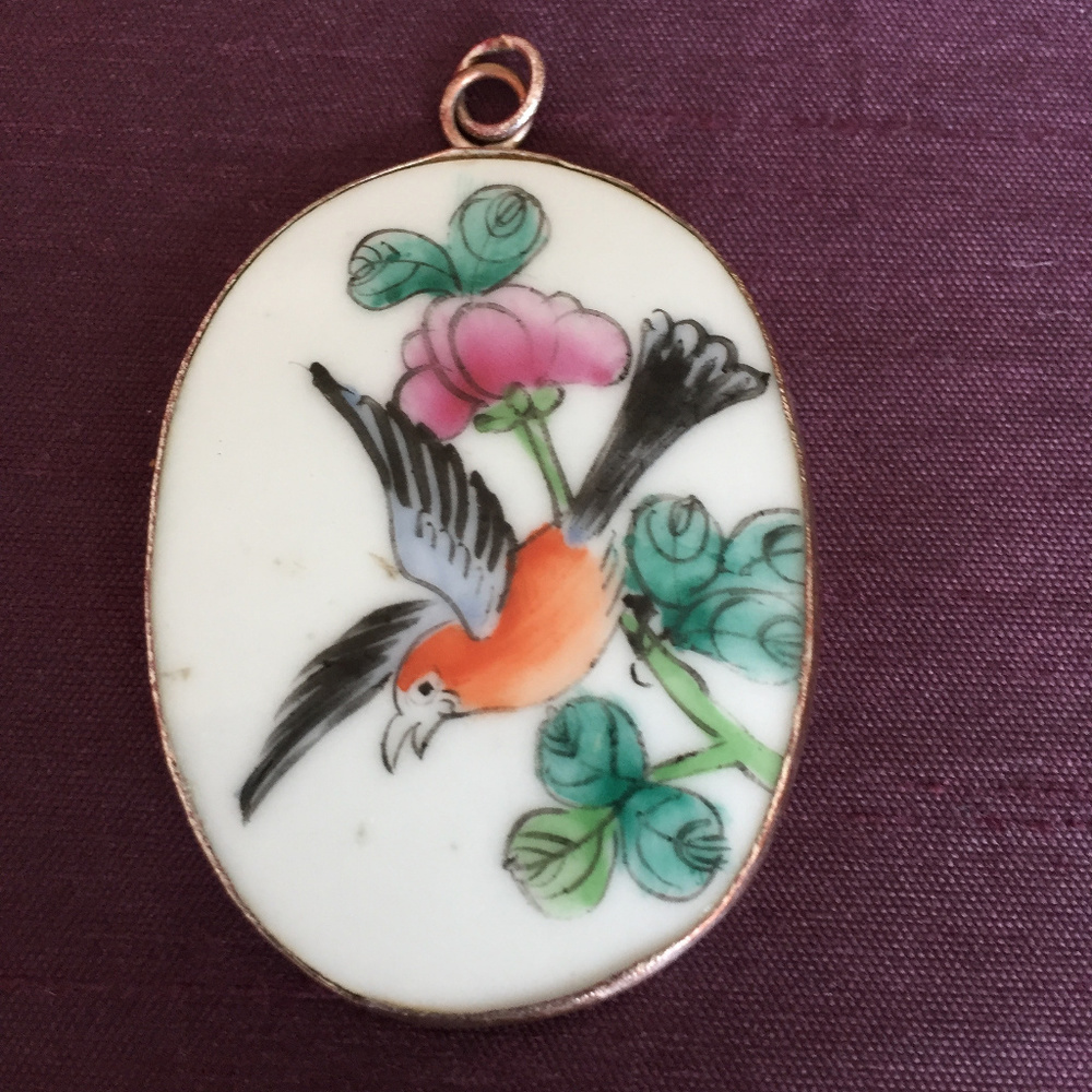 Japanese Bird Silver Pendant